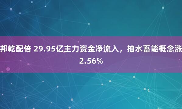 邦乾配倍 29.95亿主力资金净流入,抽水蓄能概念涨2.56%